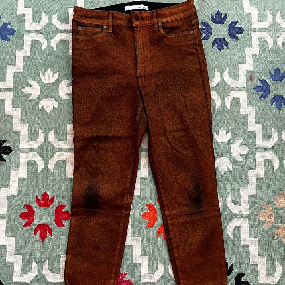 Copper/ indigo jeans
